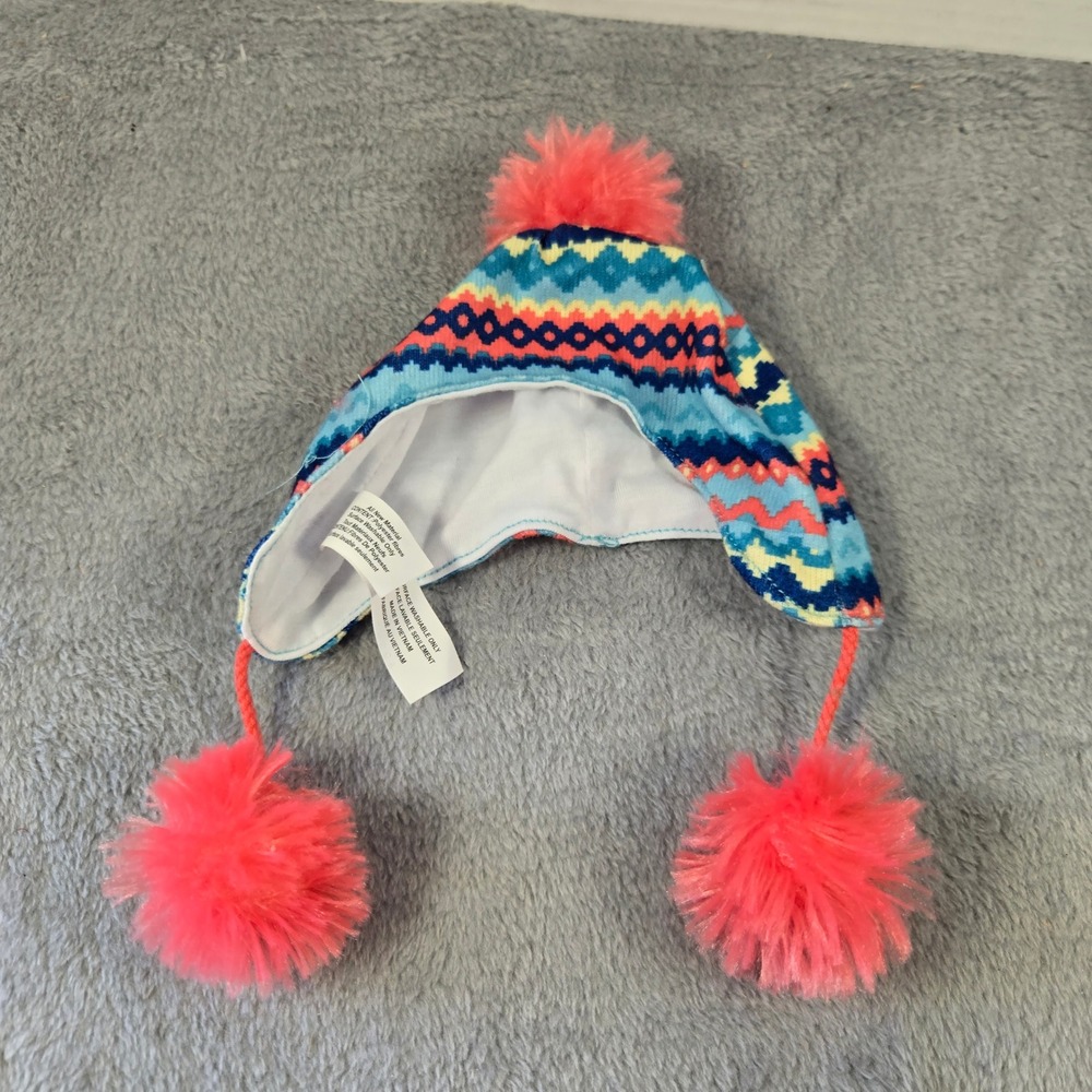 My Life As Doll Winter Hat Multi-Color Fair Isle Earflap Pom Pom Beanie 2018